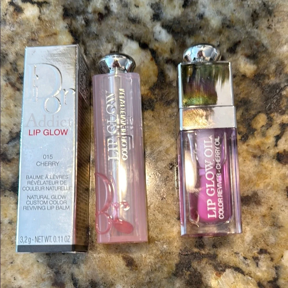 Dior 2 piece set Lip Glow and Lip Glow Oil Cherry